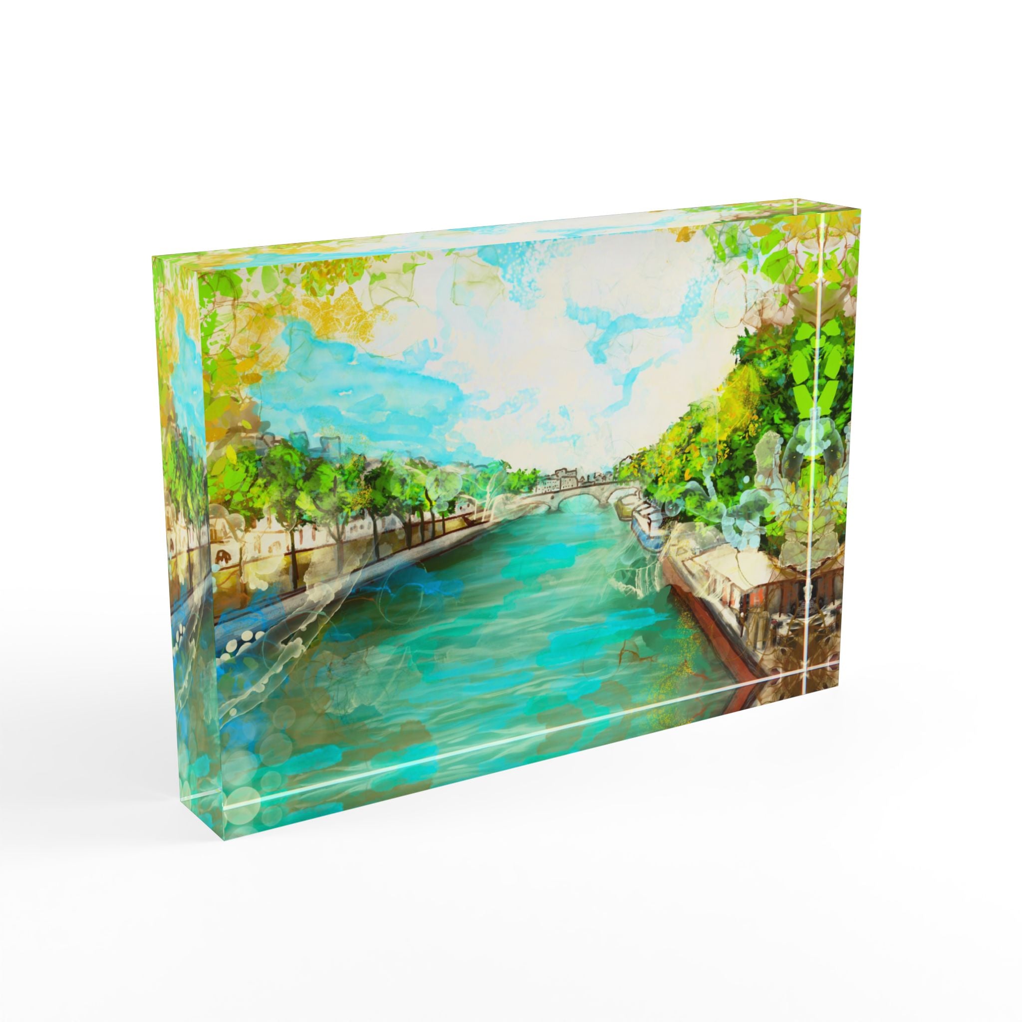 A little Stroll along the Seine Acrylic Block