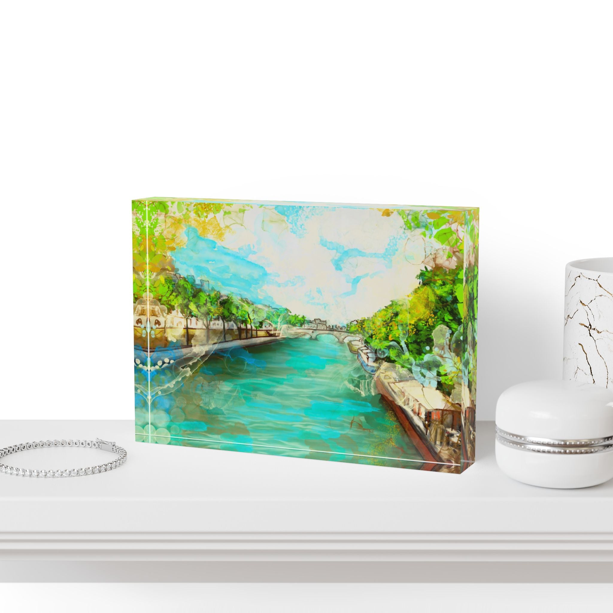 A little Stroll along the Seine Acrylic Block