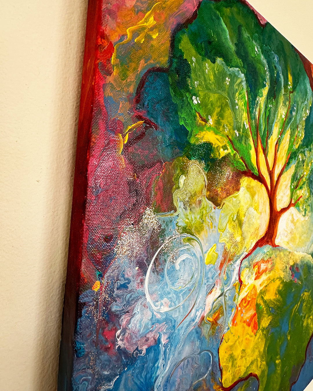 LION'S ROOT ORIGINAL MIXED MEDIA PAINTING -  NOT AVAILABLE