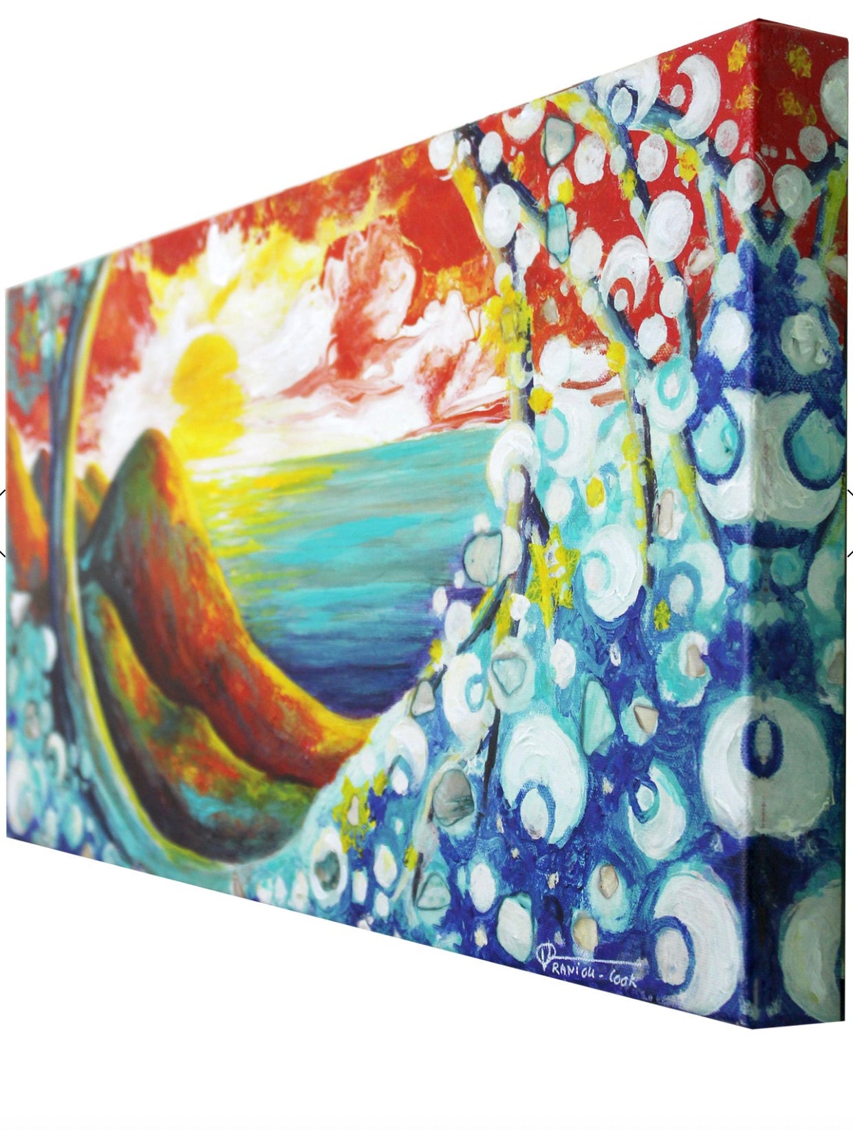 PACIFIC BLISS EMBELLISHED FINE ART PRINT ON CANVAS