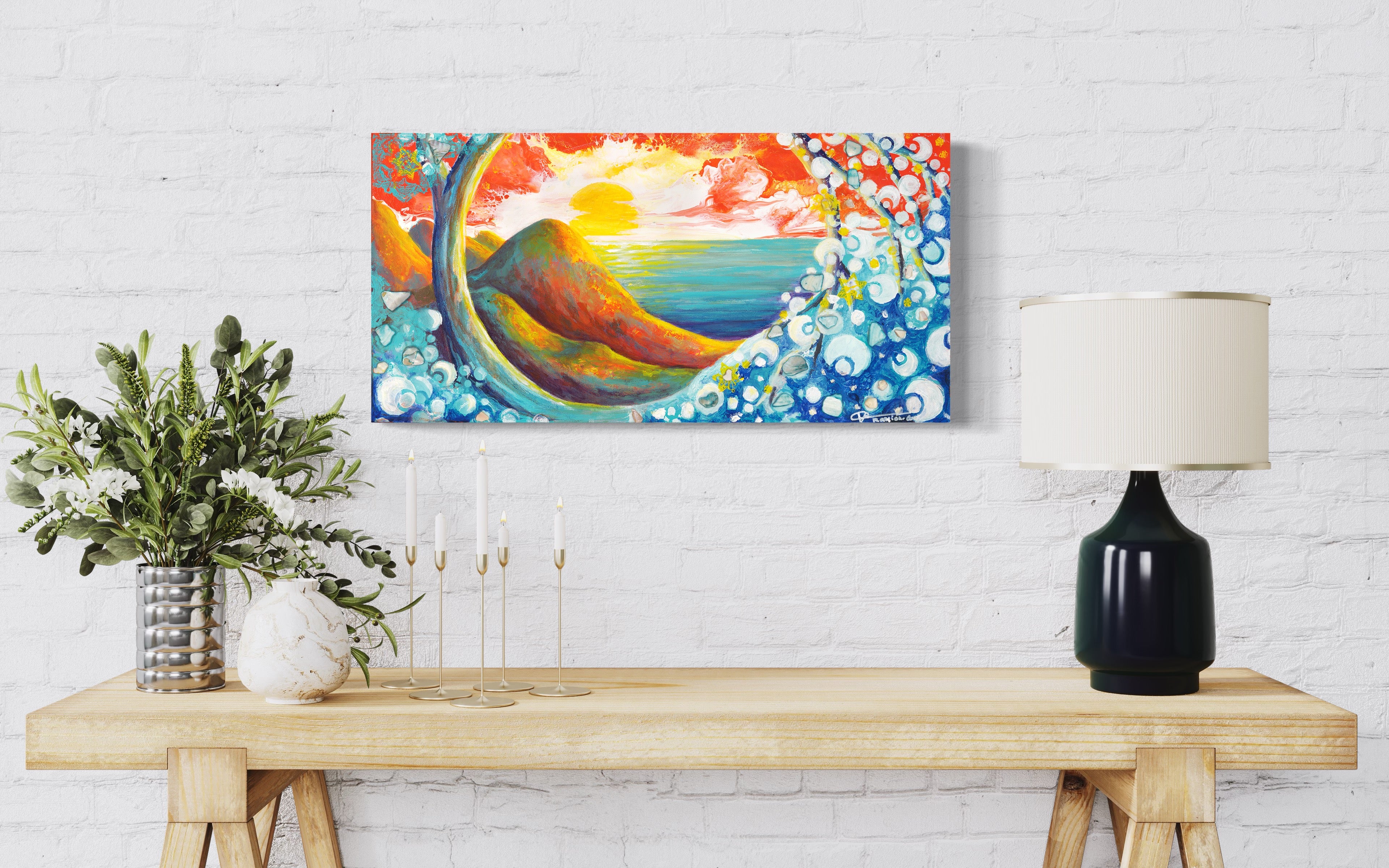 PACIFIC BLISS EMBELLISHED FINE ART PRINT ON CANVAS - NOT AVAILABLE