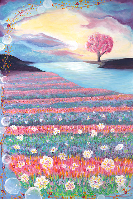 SUNRISE BY THE RIVER  EMBELLISHED FINE ART  PRINT ON CANVAS - NOT AVAILABLE