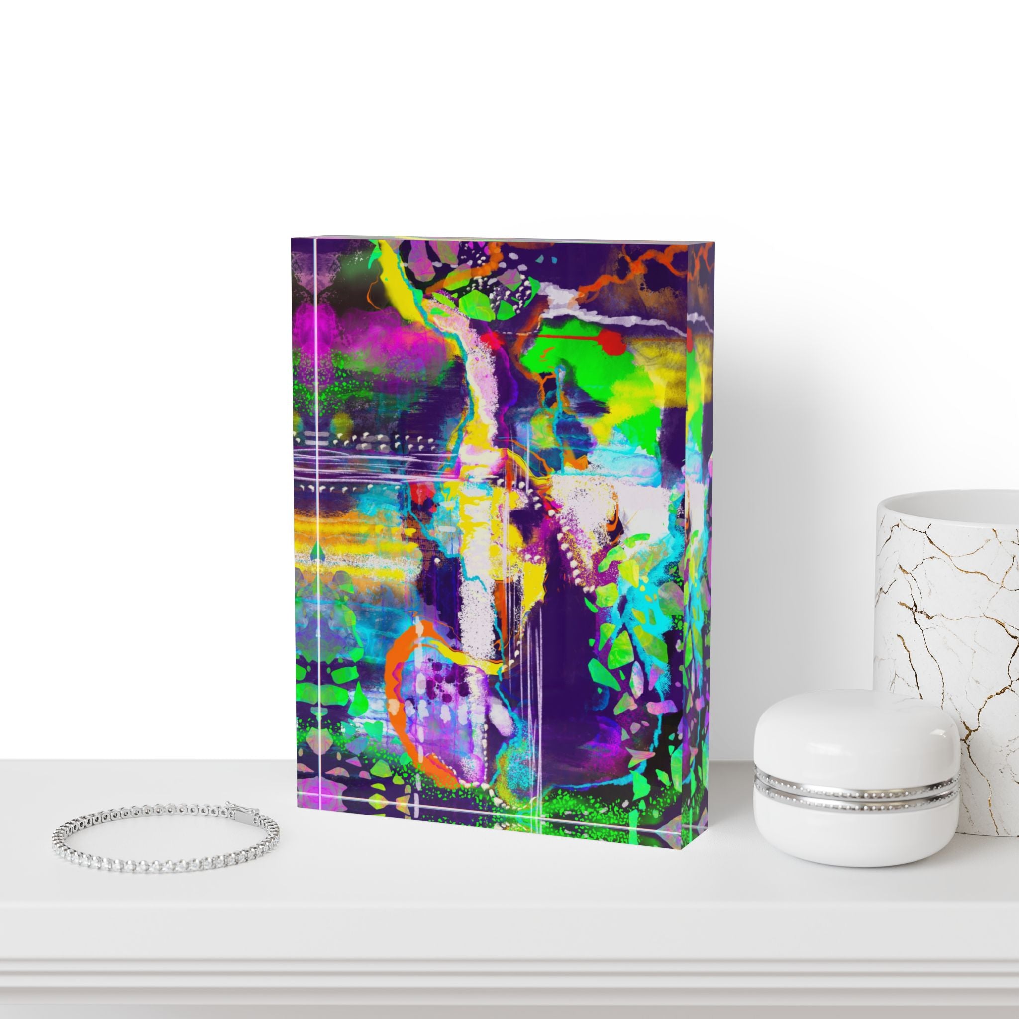 Vibrant Heart Acrylic Block