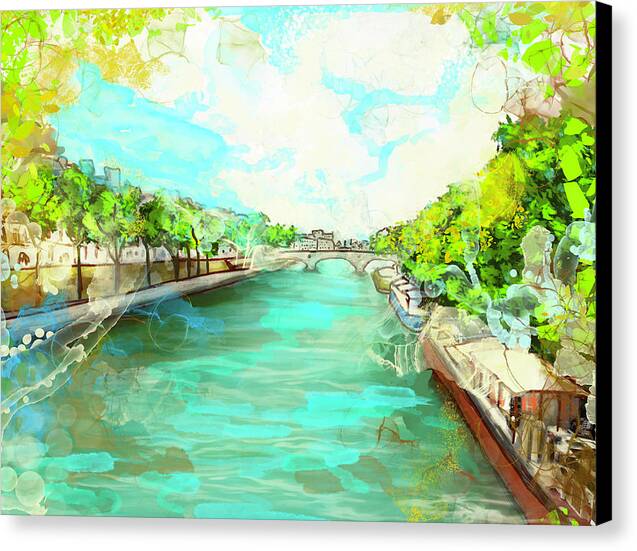 A little Stroll along the Seine - Canvas Print