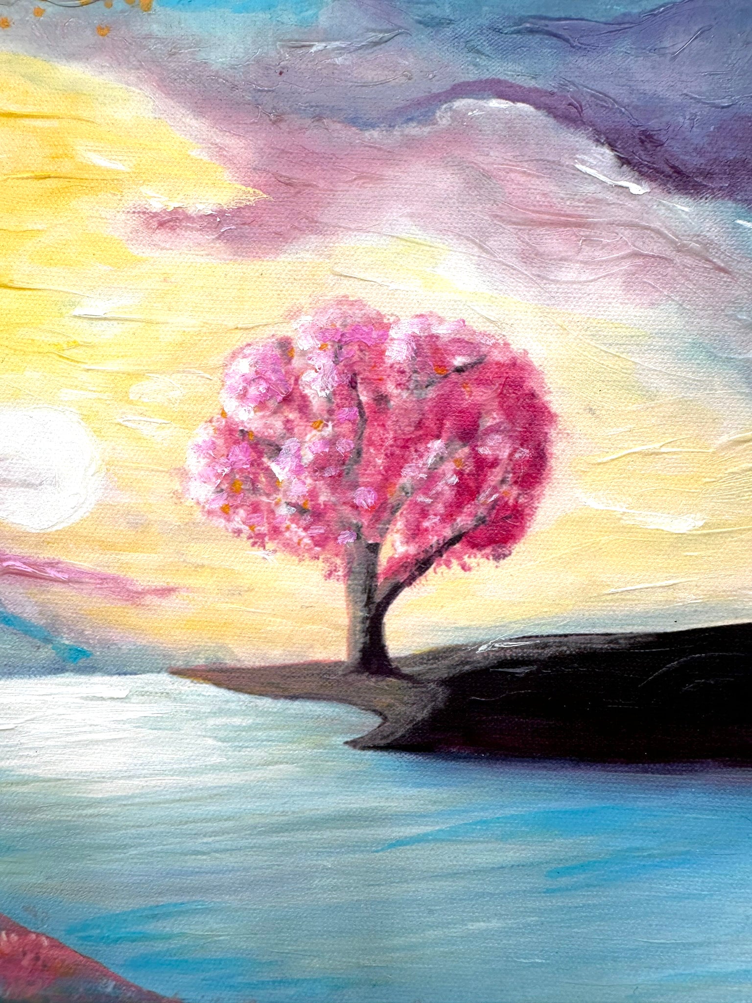 SUNRISE BY THE RIVER  EMBELLISHED FINE ART  PRINT ON CANVAS - NOT AVAILABLE