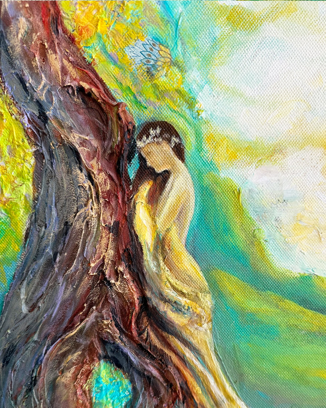 UNDER THE TREE ORIGINAL MIXED MEDIA PAINTING - NOT AVAILABLE