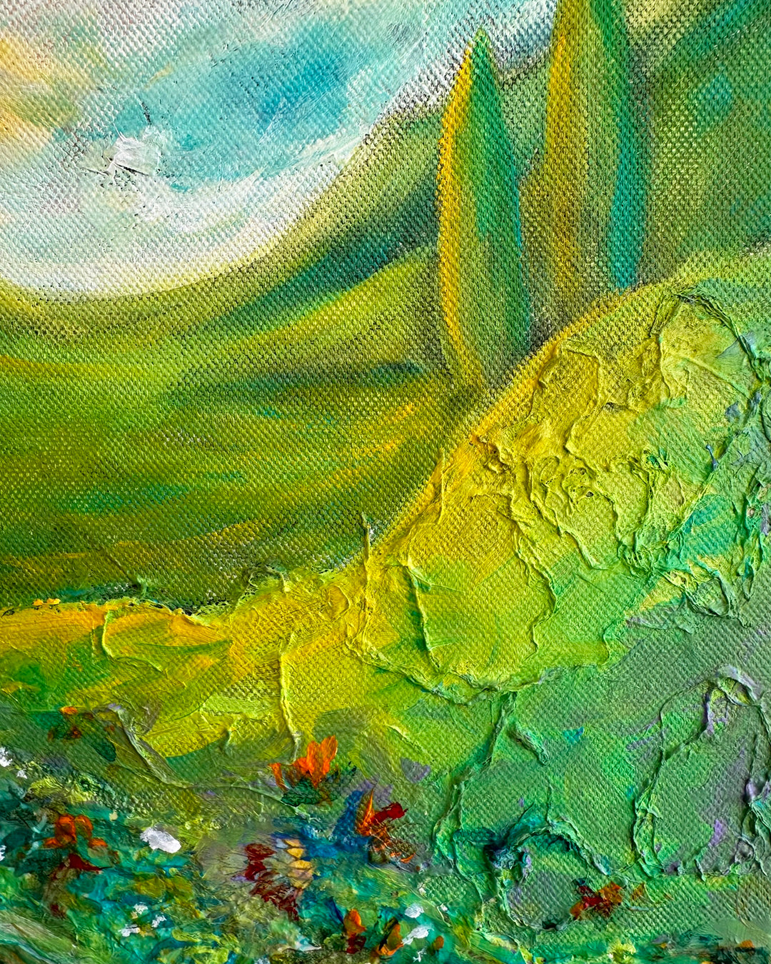 UNDER THE TREE ORIGINAL MIXED MEDIA PAINTING - NOT AVAILABLE